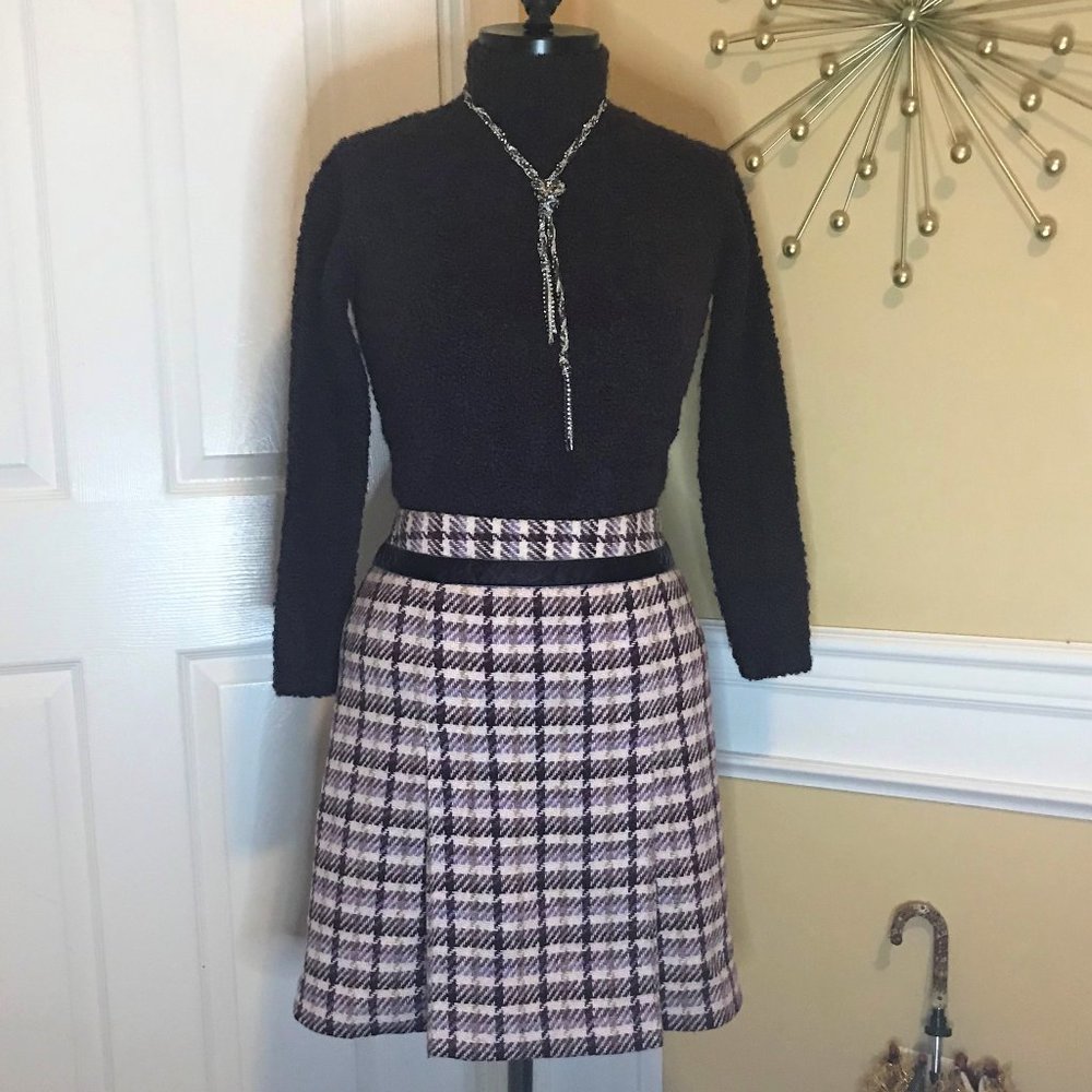 LOFT Purple & Cream Tweed Skirt Size 4